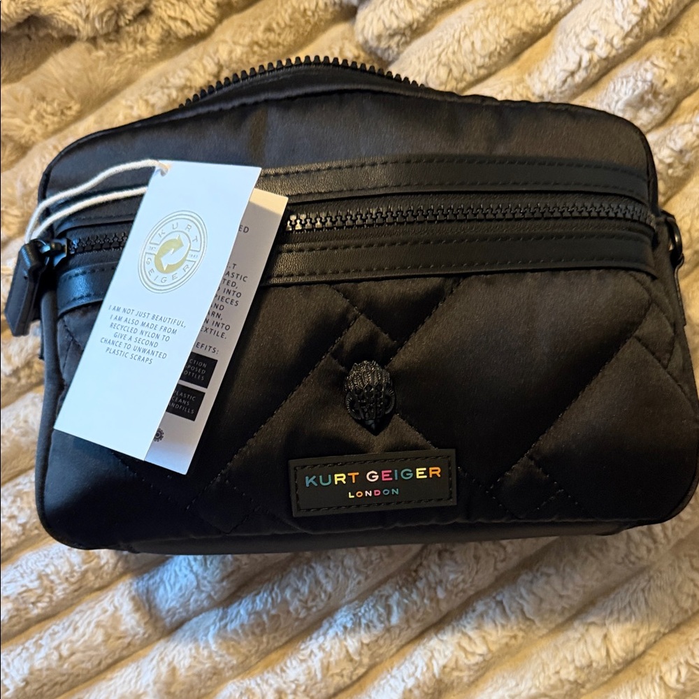 Kurt Geiger Black Quilted Crossbody Bag